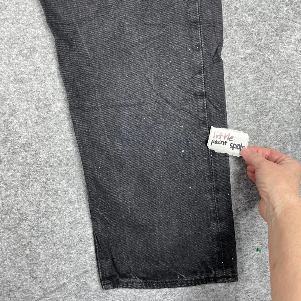 Levis Jeans Mens 42x32 (Fits 38x29) Black 501 Original Fit Straight Leg Denim